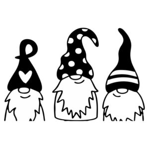 3 Gnomes Black Vinyl Sticker