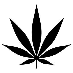 Cannabis Leaf Black Vinyl Sticker