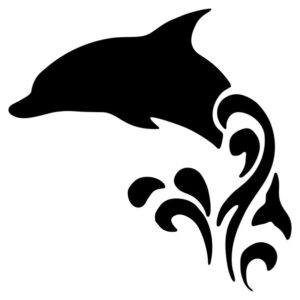 Dolphin Black Vinyl Sticker
