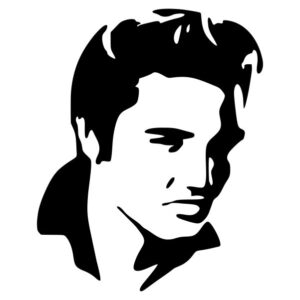 Elvis Face Black Vinyl Sticker